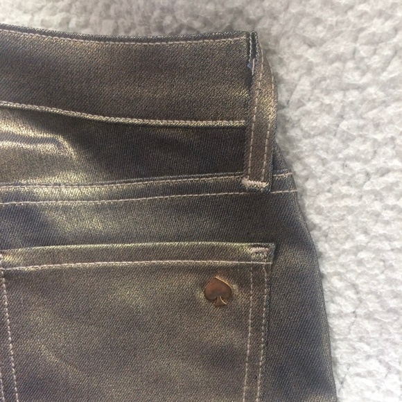 Kate Spade Broome Street Gold Metallic Denim Jeans - Picture 10 of 11
